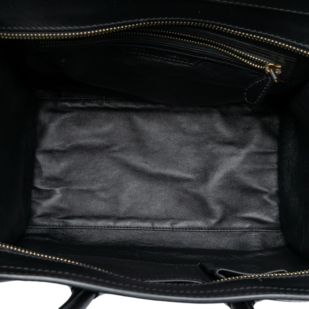 Pre-Loved Celine Mini Bicolor Canvas and Leather Luggage Tote - Picture 4 of 7